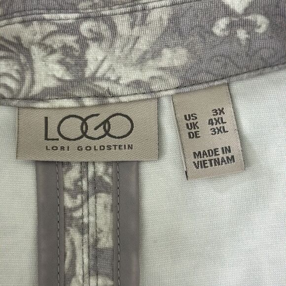 LOGO By Lori Goldstein Peplum Blazer 3X Jacket Gray Ponte - Picture 11 of 14